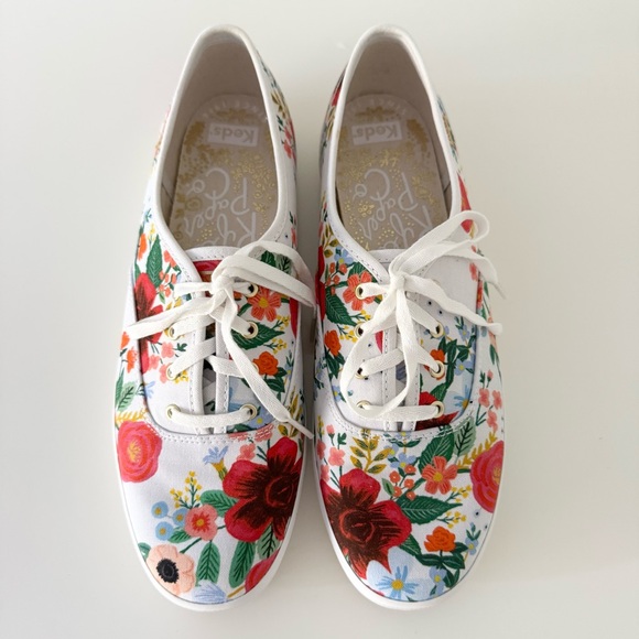 Keds x Rifle Paper Co Champion Wildrose White Floral Sneaker Size 9 NWOT - Picture 2 of 12